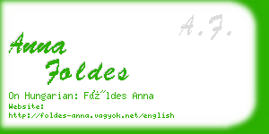 anna foldes business card